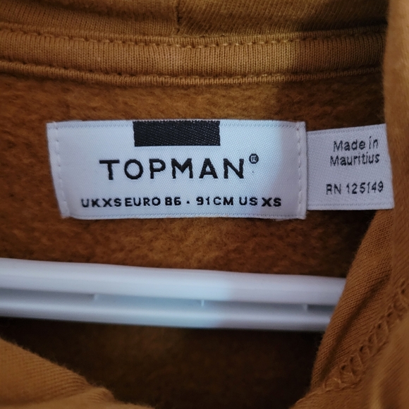 TOPMAN oversized hoodie in Orange Brown Size XS - Picture 2 of 3
